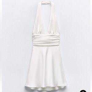 ZARA Satin Effect Halter Dress